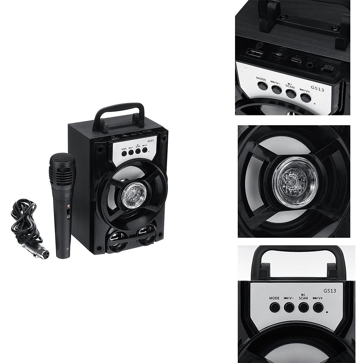 Bluetooth 5.1v Portable PA Speaker With/without Microphone Color Changing LED Light Rechargeable Karaoke Machine Supports TF Card/USB FM , Perfect for Party 2025 - $28.99 –P7