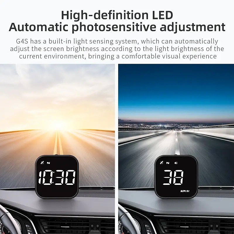 Digital GPS Speedometer Car HUD Heads Up Display with Digital Speed in MPH KPH Compass Driving Direction Fatigue Driving Reminder Overspeed Alarm Trip Meter 2025 - $52.99 –P5