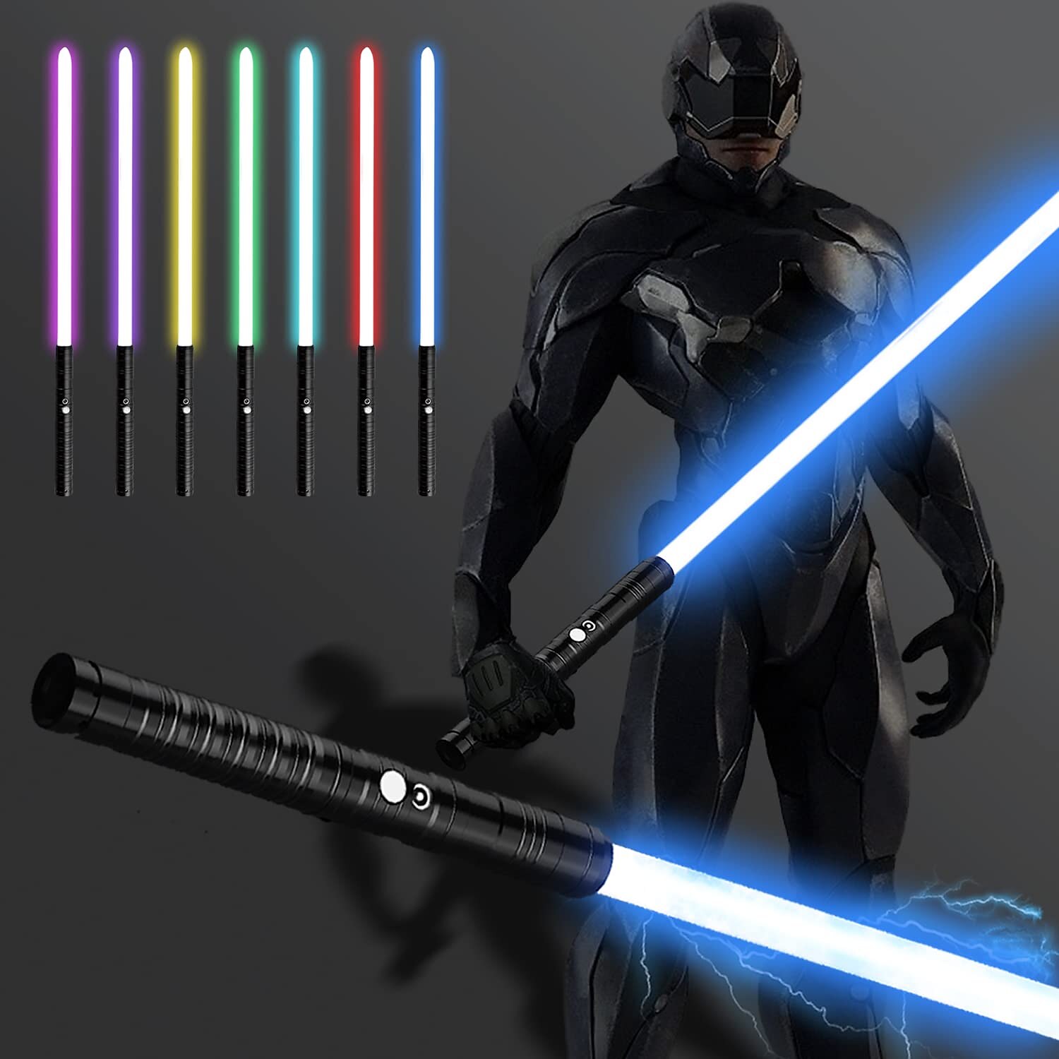 1db világító játékok rgb14 szín fém markolat 3 hangmód újratölthető erő fx nehéz párbaj könnyű játékkészlet cosplay gyerekek felnőttek halloween 2025 - $66.99 –P1