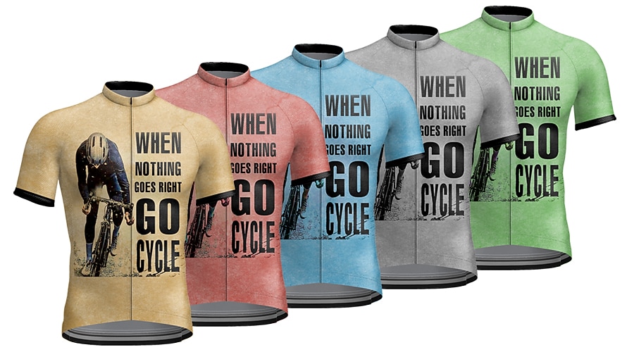 Voor heren Wielrenshirt Grafisch Letter en nummer Korte mouw Fietsen Shirt Kleding Bovenlichaam met 3 achterzakken Bergracen Wegwielrennen Sneldrogend Reflecterende strips Achterzak Vochtregelerend 2026 - $30.99 –P1