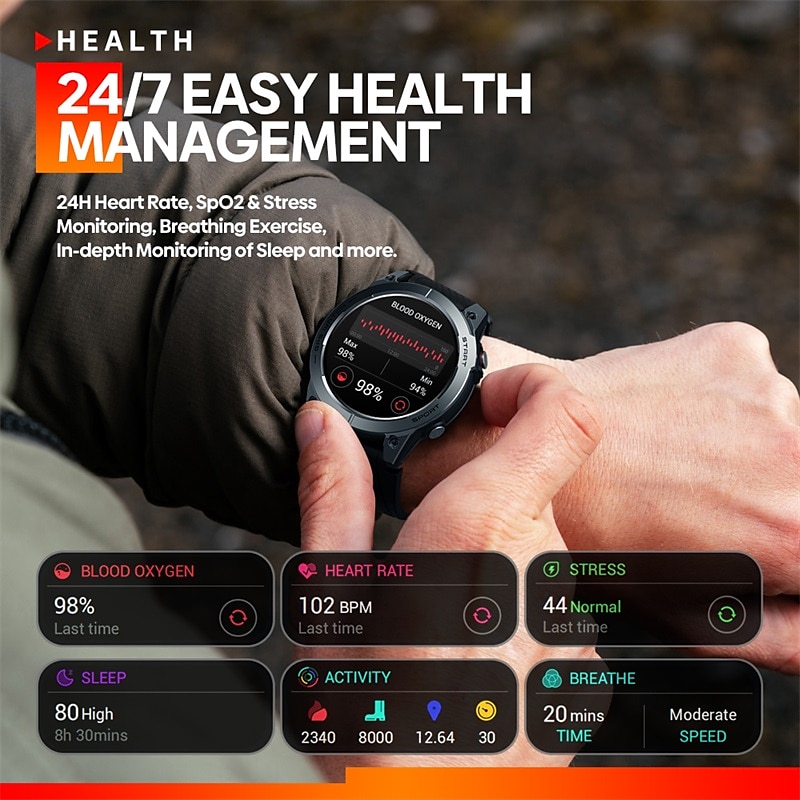 2023 Zeblaze Stratos 3 Premium GPS Smart Watch Ultra HD AMOLED Display Built-in GPS Hi-Fi Bluetooth Phone Calls 2025 - $95.99 –P5