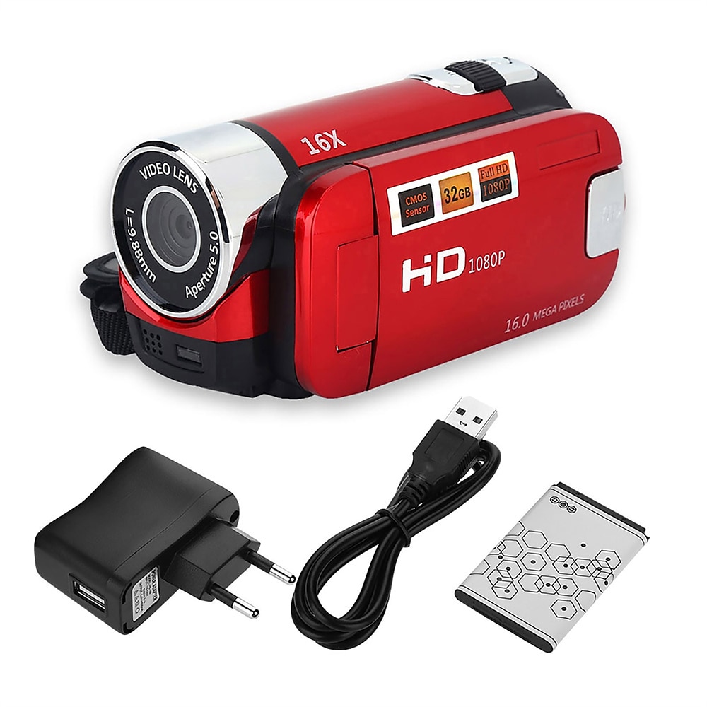 Tragbare Full HD 1080P Vlogging Kamera 2,7" LCD 270° Drehung 16MP 16-facher digitaler Zoom Selfie-Videokamera 2025 - $66.99 –P8