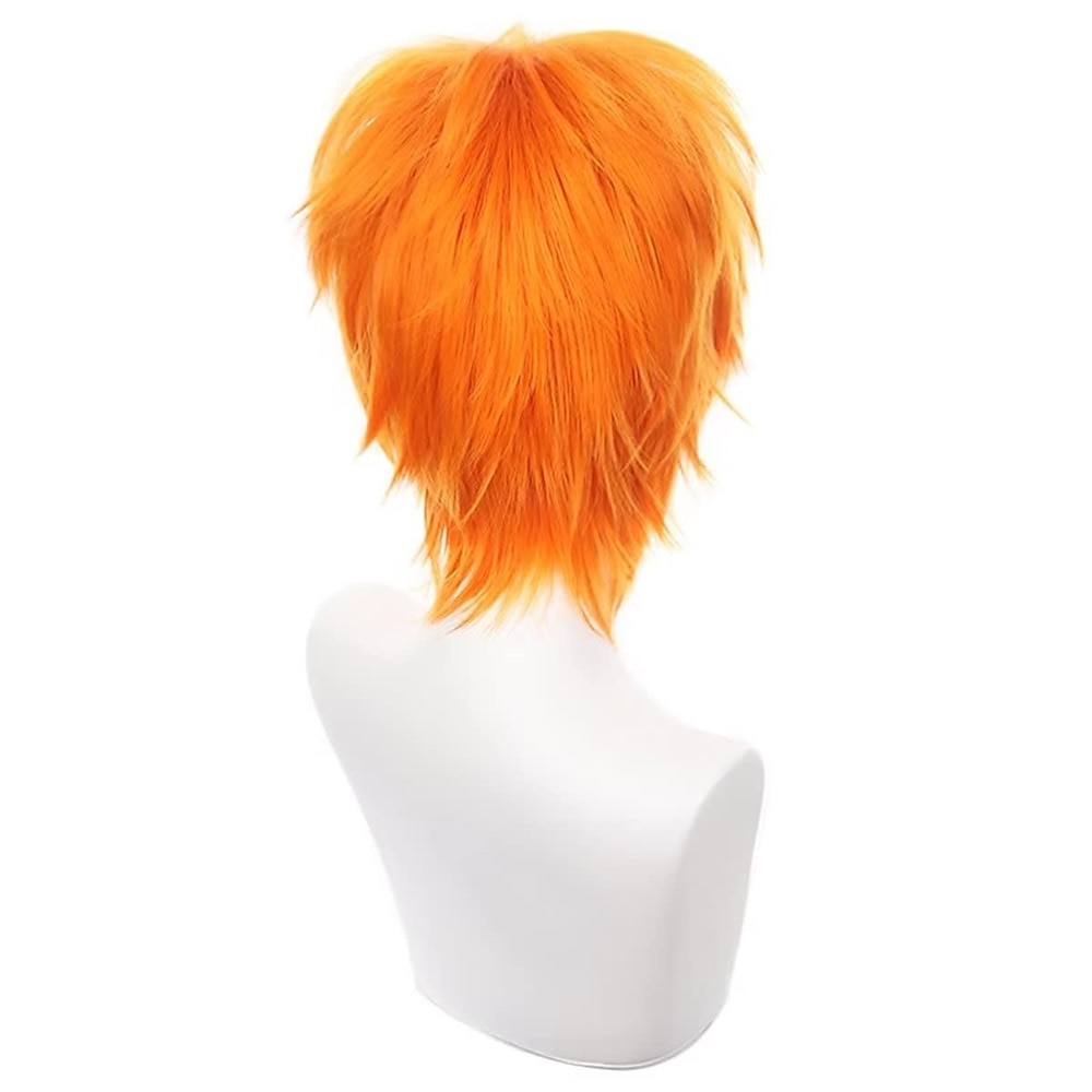 parrucca cosplay verde corta, ispida, soffice, resistente al calore, a strati, capelli sintetici, uomo e donna, parrucca per festa di carnevale del 2026 a $13.99 –P12