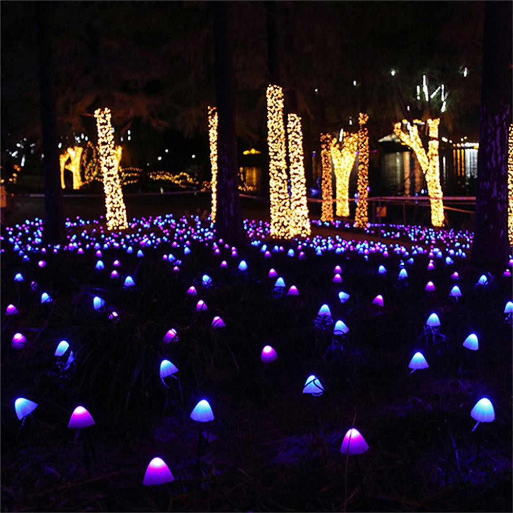 Led napelemes lámpafüzér, tündérösvény gyep táj gombalámpa kültéri karácsonyi kertbe, teraszra és utcai dekorációra 2025 - $17.99 –P4