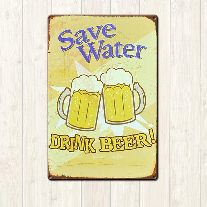 1pc Retro Metal Tin Sign Beer Tin Sign Vintage Bar Club Signs Wall Decor, Painting Wall Hanging for Home Decor Wall Art Metal Tin Sign 20x30cm/8''x12'' 2025 - $10.49 –P9