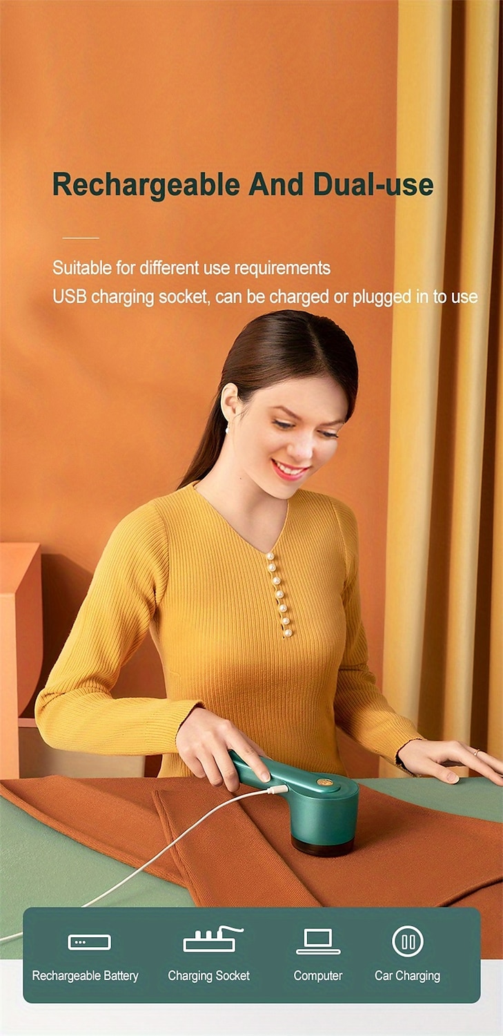 Fabric Sweater Shavers To Remove Pilling Electric Lint Remover Rechargeable With 6-Leaf Blades And Lint Rollers USB Fabric Shaver Fuzz Remover Fabric Pill Shaver For Sweater Couch Clothes Carpet 2025 - $23.99 –P1