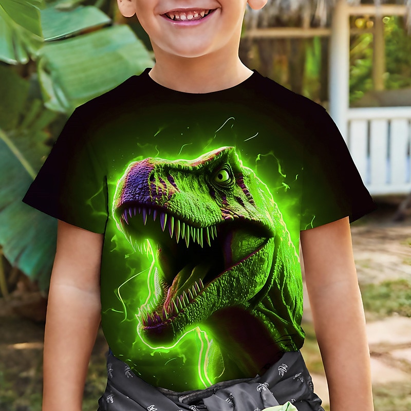 Garçon 3D Graphic Animal Dinosaure T-shirt Tee-shirts Manche Courte 3D effet Eté Printemps Actif Sportif Mode Enfants 3-12 ans Extérieur Casual du quotidien Standard de 2025 ? $11.99 –P5