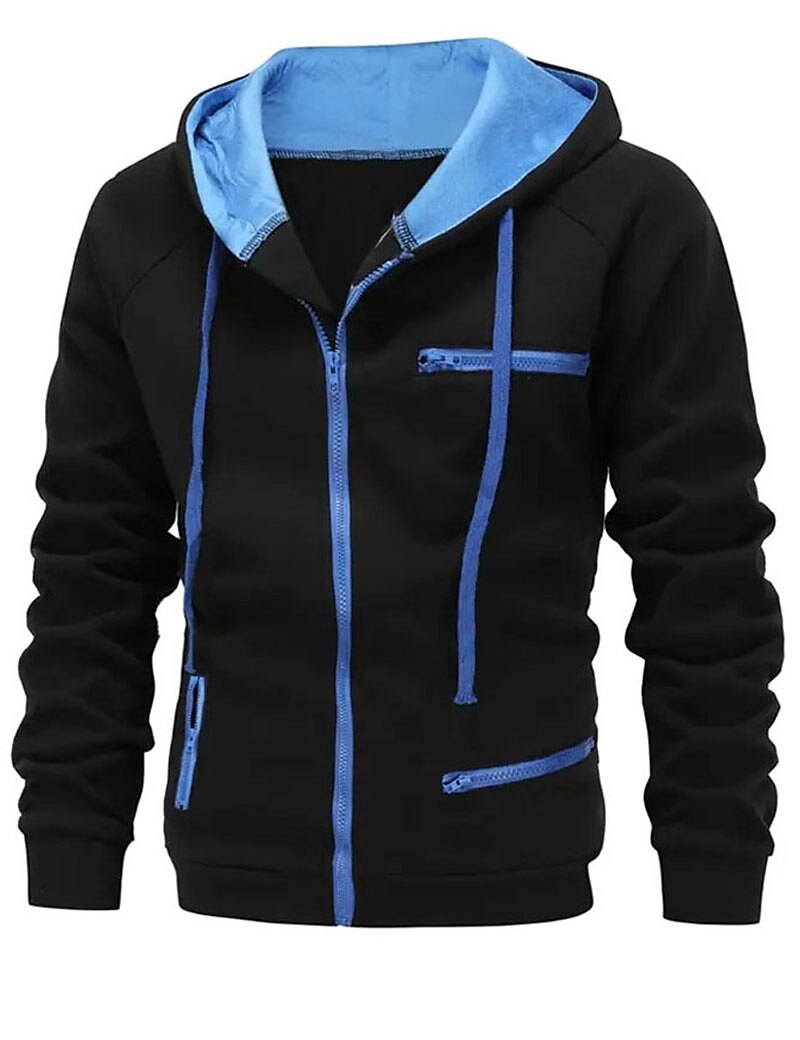 Hombre Sudadera con cremallera Sudaderas con cremallera Negro Blanco Vino Color Camello Gris Oscuro Con Capucha Bloque de color Cerrar Bolsillo Deporte Diario Deportes Poliéster Ropa de calle Fresco 2025 - $19.49 –P1