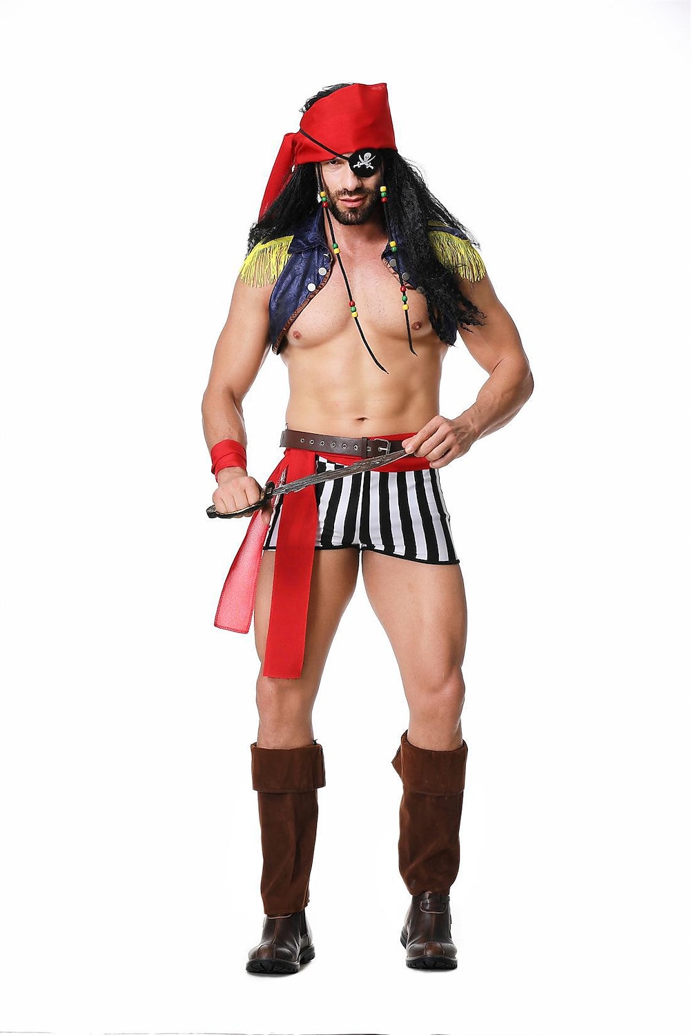 Couples Pirates of the Caribbean Halloween Group Couples Costumes Men's Women's Movie Cosplay Cosplay Costume Party Red Costume Halloween Carnival Masquerade 2025 - $48.99 –P11