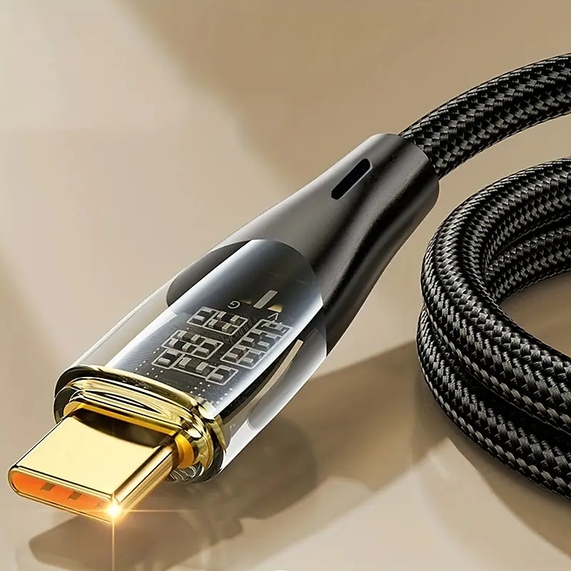 120w rychlonabíjecí kabel 6a průhledná skořepina designová kontrolka typ-c vhodná pro apple samsung letv xiaomi lg bbk oppo - 100cm/150cm/200cm 2025 - $15.99 –P6