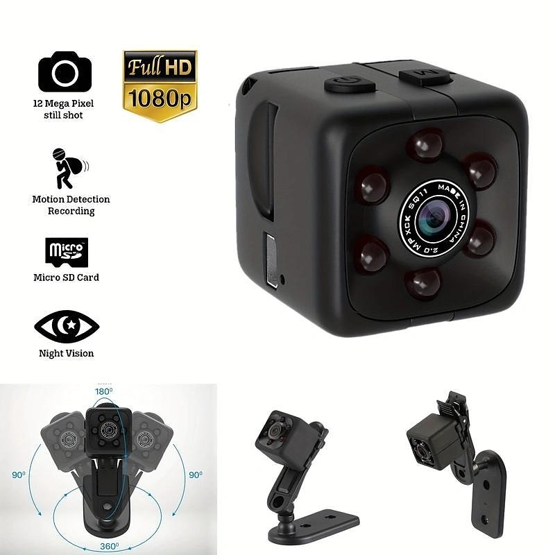 1pc SQ11 1080P Portable Wearable Night Vision Small HD Nanny Camera Mini Indoor Covert Security Cube Camera Conference Video Recorder 2025 - $22.99 –P6