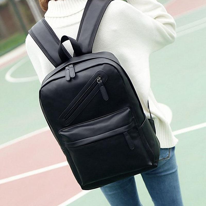 Sac à dos en similicuir noir pour homme avec poche avant zippée – Sac élégant et imperméable pour ordinateur portable, idéal pour le travail, l'université ou les déplacements quotidiens de 2025 ? $26.99 –P9