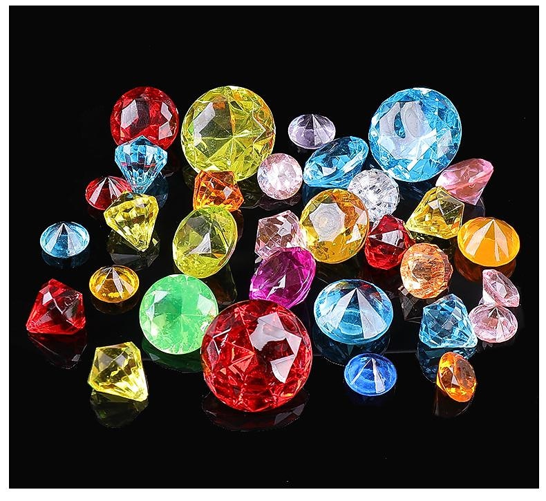 kinderen diamant juweel speelgoed imitatie kristal meisje plastic acryl zeven kleuren prinses kasteel schatkist schatkist 2026 - $19.99 –P1