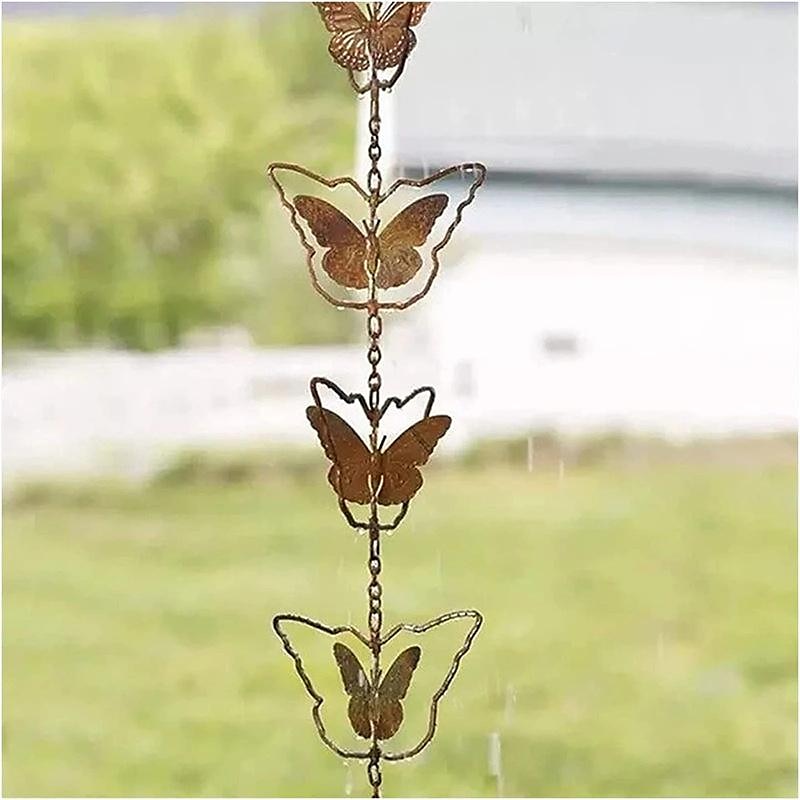 sinos de vento corrente de chuva de metal sinos de borboleta e copos coletor de chuva para decoração de telhado de calha corrente de chuva de drenagem de metal de 2025 por $25.99 –P5