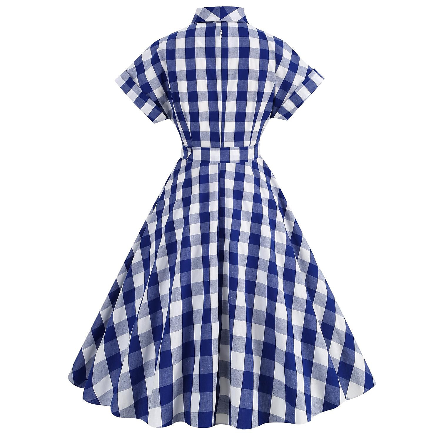 Přehoz Klasik Retro A-Line šaty Flare šaty Pléd Kostkovaný Vzor gingham Dámské Dívčí Karneval Plesová maškaráda Dovolená Na den Čajový dýchánek Dospělé Šaty Šaty pro návrat domů Jaro léto 2025 - $37.99 –P13