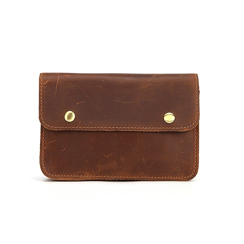 Men's Fanny Waist Bag Crazy Horse Genuine Leather Waist Packs Belt Loop Hip Hook Bum Bag Handmade Travel Small Phone Waist Pouch 2025 - $39.99 –P4