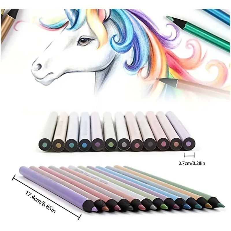 18 colores lápices metálicos lápices de colores dibujo lápices de colores suministros de arte 2025 - $25.99 –P1