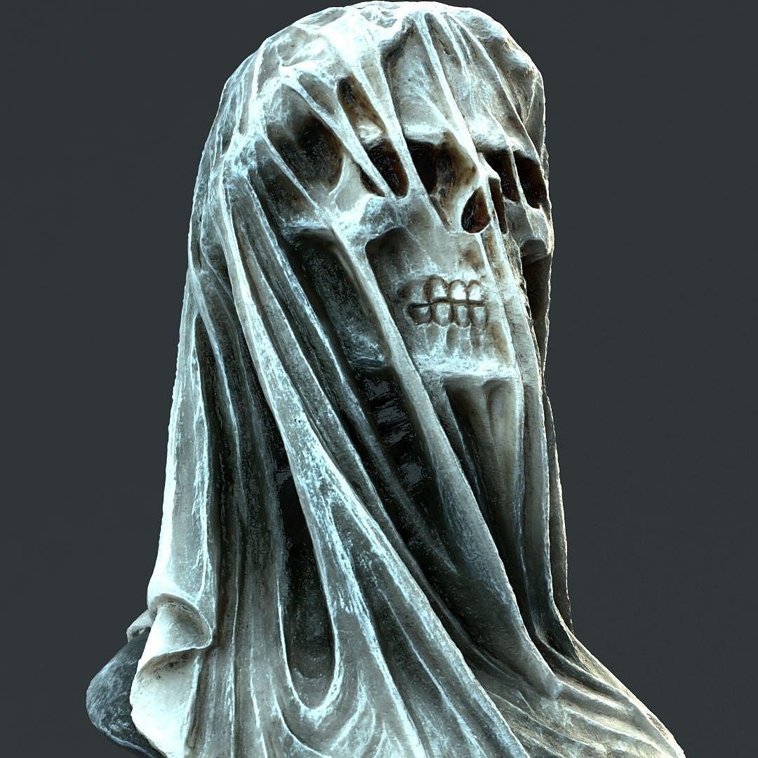 Halloween Veil Reaper Skull Home Decoration Interior Art Desktop Decoration Halloween Resin Crafts Halloween Skeleton Decoration 2025 - $26.99 –P8