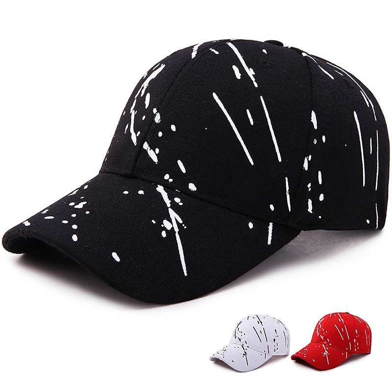 Men's Baseball Cap Black White Polyester Travel Beach