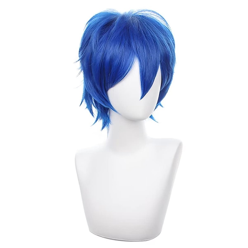 parrucca cosplay verde corta, ispida, soffice, resistente al calore, a strati, capelli sintetici, uomo e donna, parrucca per festa di carnevale del 2026 a $13.99 –P3