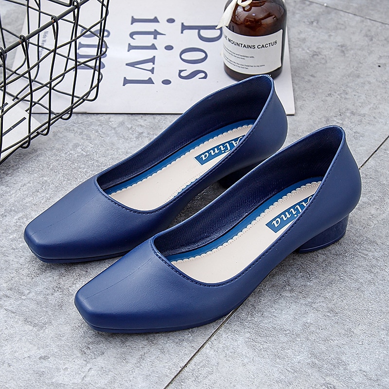 Zapatos negros de tacón bajo para mujer: zapatos clásicos sin cordones con punta redonda para la oficina, el trabajo y ocasiones formales. 2026 - $18.99 –P14