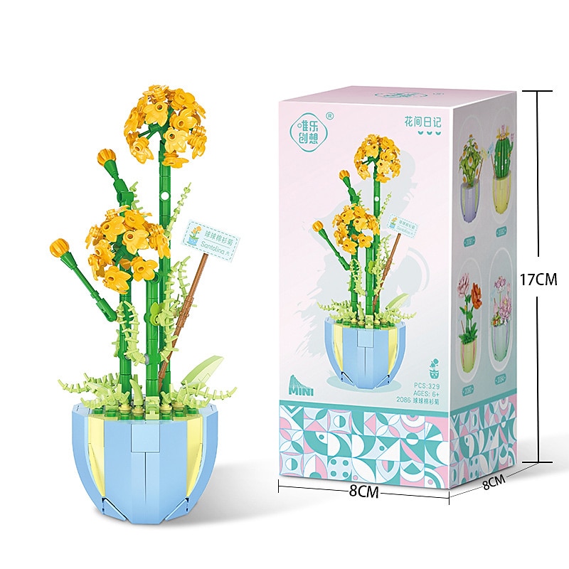 cadouri de ziua femeii compatibile cu asamblarea puzzle-urilor jucării blocuri de construcție cu particule mici flori carne plante în ghivece decorațiuni pentru buchet cadouri pentru fete cadouri de 2025 - $19.99 –P12