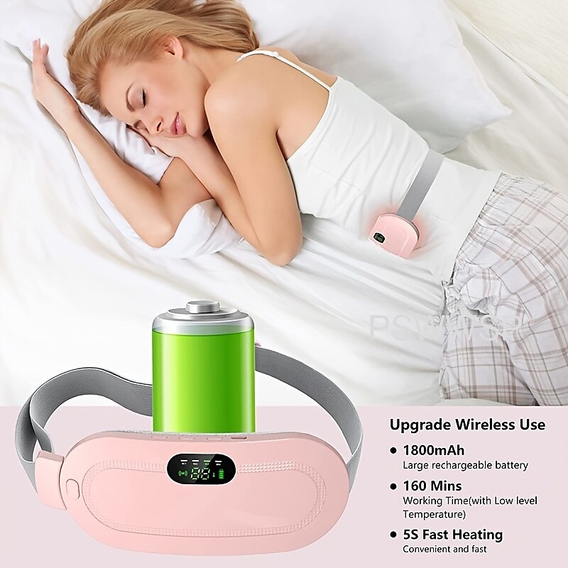 Portable Cordless Heating Pad Menstrual Heating Pad  Heating Pad For Back With 3-Speed Temperature Adjustment And 4-Speed Massage Modes Portable Electric Fast Heating Belly Wrap Belt For Women 2025 - $25.99 –P8