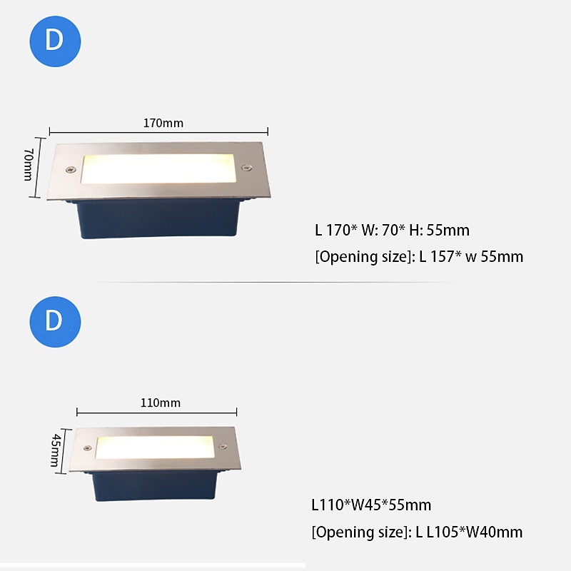 luz led subterrânea de aço inoxidável ip67 à prova dwaterproof água ao ar livre luzes de chão embutidas adequadas para degraus e cantos 85-265v de 2026 por $21.99 –P4