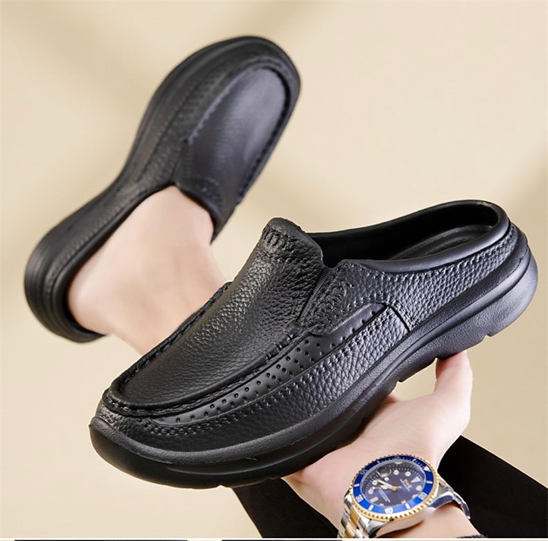 Per uomo Pantofole e infradito Pantofole Taglie forti Pantofole da esterno Informale Stile da spiaggia Esterno Interni Giornaliero PU Traspirante Comodo Antiscivolo Mocassino Nero Marrone Estate del 2025 a $29.99 –P7