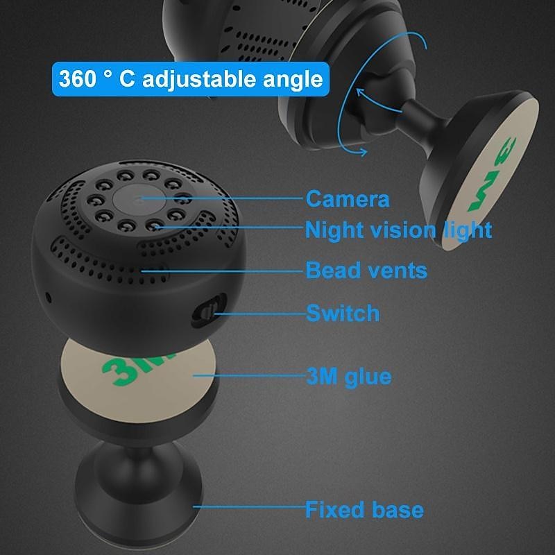 full hd 1080 p/720 p mini camera wifi camera remote monitoring home security nachtzicht video recorder groothoek ip nanny cam 2025 - $34.99 –P4