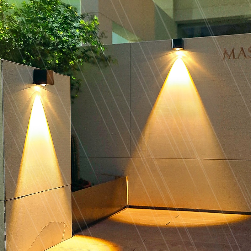 Luz solar de pared para patio exterior, lámpara de jardín impermeable, iluminación de valla de pared, luz de decoración para el hogar, balcón, terraza, luz de ambiente, luz de lavado de pared 2026 - $28.99 –P5