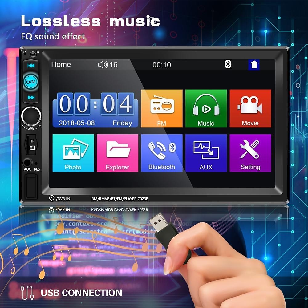 новый pro 2 din 7 '' hd 1080p сенсорный экран авторадио bluetooth автомобильный стерео радио автомобильный mp5 плеер встроенный fm aux usb sd функция поддержка зеркальной связи + резервная камера 2025 - $118.99 –P12