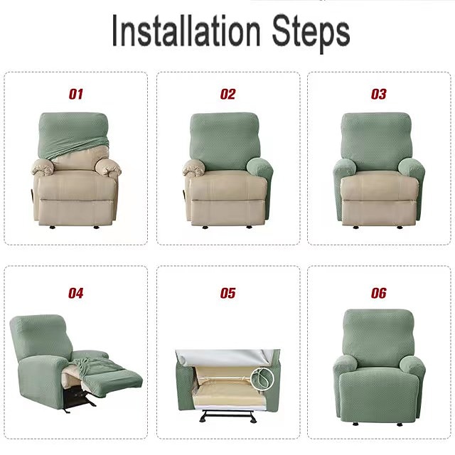 Water Repellent Recliner Covers Burgundy Reclining Sofa Cover 1 Seater Armchair Couch Slipcover with Side Pocket, Anti-cat Scratch Furniture Protector for Kids, Pets, Dogs, Cats 2026 - $58.99 –P2