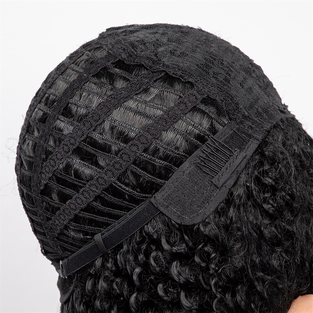 perucas afro curtas e cacheadas com franja para mulheres negras perucas afro marrom crespo e cacheado para mulheres negras perucas sintéticas resistentes ao calor perucas marrons fofas perucas de de 2025 por $27.99 –P15