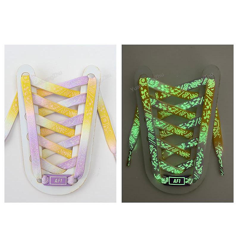Cordones con estampados que brillan en la oscuridad para las Air Force 1: cordones planos luminosos para Halloween, Navidad, fiestas y personalización de ropa urbana. 2025 - €6.99 –P14