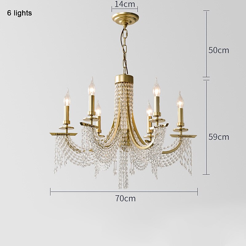 moderno lampadario in cristallo trasparente regolabile 6/8 luci cristallo montaggio a filo appeso a soffitto lampada a sospensione classico apparecchio di illuminazione in stile candela e12/e14 per del 2025 a $601.99 –P10
