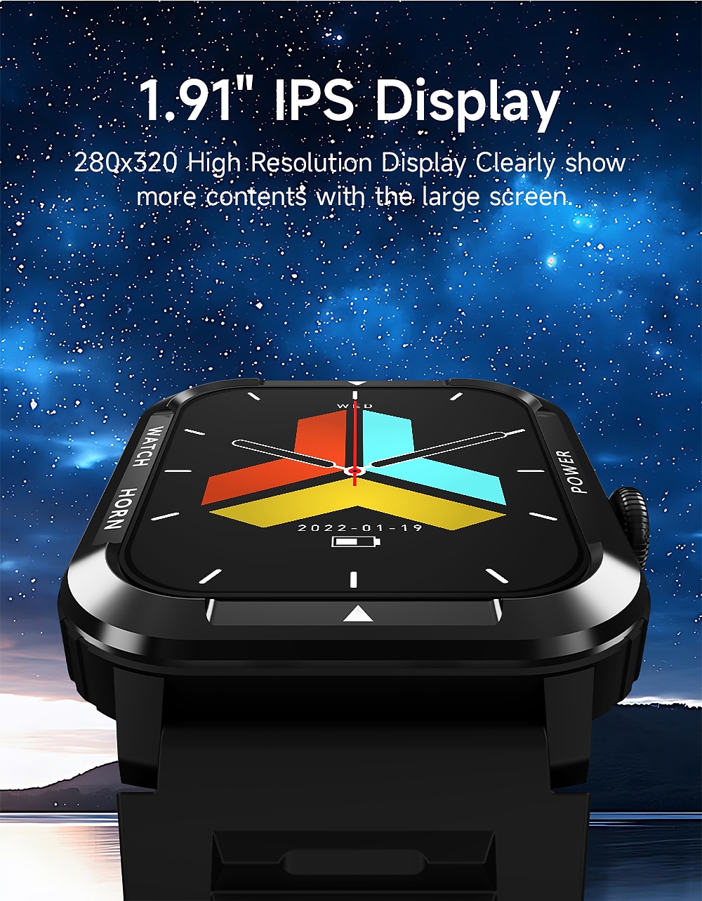 iMosi Blood Sugar Smart Watch 1.91 inch Smartwatch Fitness Running Watch Bluetooth Pedometer Call Reminder Activity Tracker Compatible with Android iOS Women Men Hands-Free Calls Waterproof 2025 - $41.99 –P3