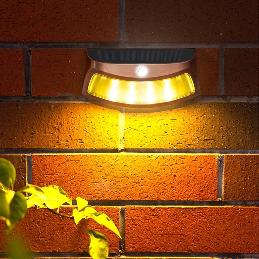solcellevegglys led gjerdelys utendørs vanntett ip65 solcellelys dekor for bakgård terrasse trinn vegg hage hage 2026 - $33.99 –P2