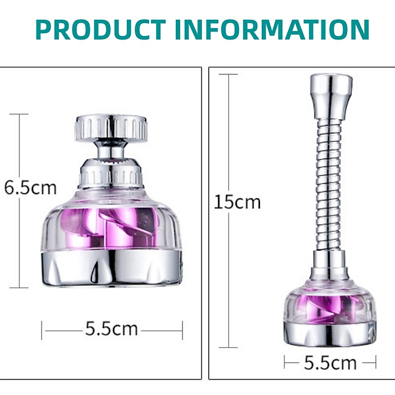 360 Degree Turbo Rotation Faucet Pressurize Kitchen Sink Tap Filter Bubble Splash Proof Water Saving Shower Nozzle Tap Connector 2025 - $3.49 –P1