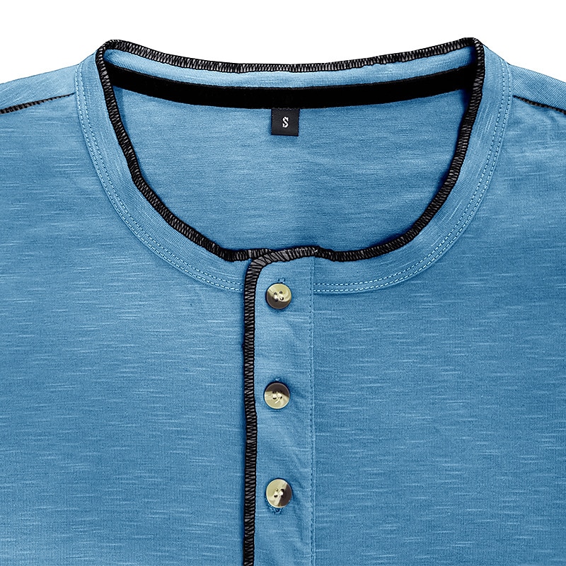 Férfi Gombos póló Henley ing Tee Top Hosszú ujj Henley Nyár Sima Divat Dizájn Alap Vakáció Utca Alkalmi Fehér Sárga Piros Férfi felső póló 2025 - $30.99 –P19