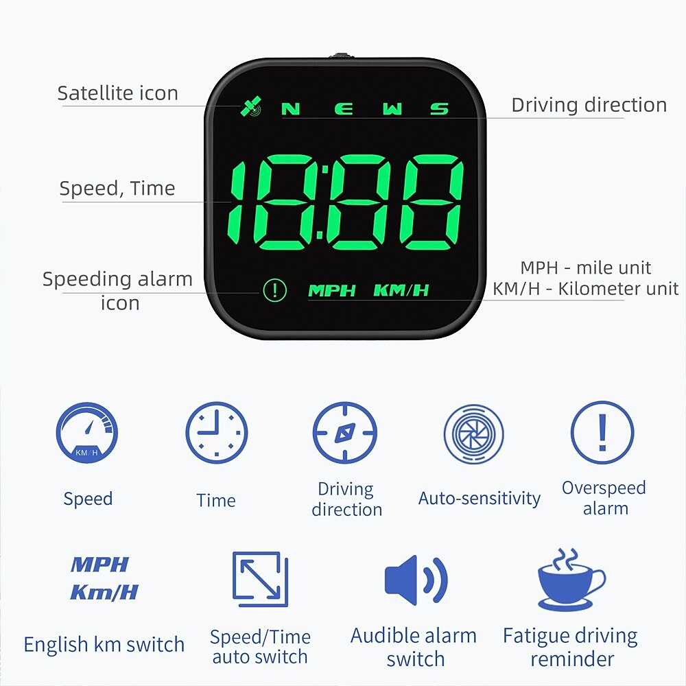 G4S HUD GPS Head Up Display LED Auto Speedometer Electronics Digital Alarm Reminder GPS HUD Car Accessories for All Cars 2025 - $43.99 –P11