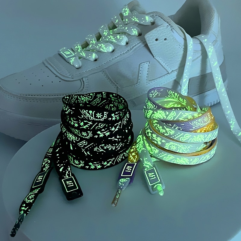 Cordones con estampados que brillan en la oscuridad para las Air Force 1: cordones planos luminosos para Halloween, Navidad, fiestas y personalización de ropa urbana. 2025 - €6.99 –P7