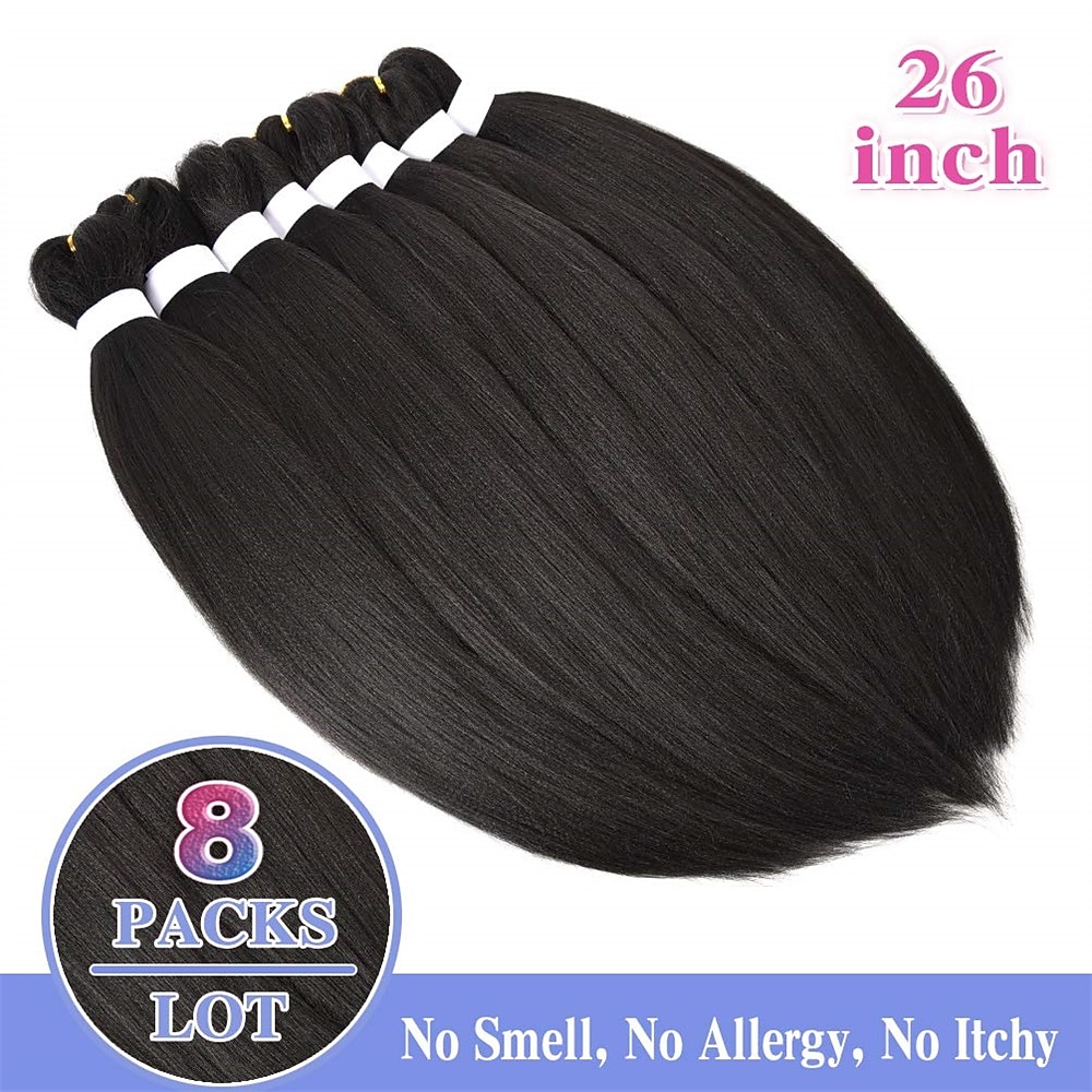 8 Pack Ombre Braiding Hair Pre Stretched - 26 100G/Pack Premium Kanekalon Pre Stretched Braiding Hair Extensions Professional Itch Free Hot Water Setting Perm Yaki Texture Prestretched Hair 2026 - $30.99 –P6