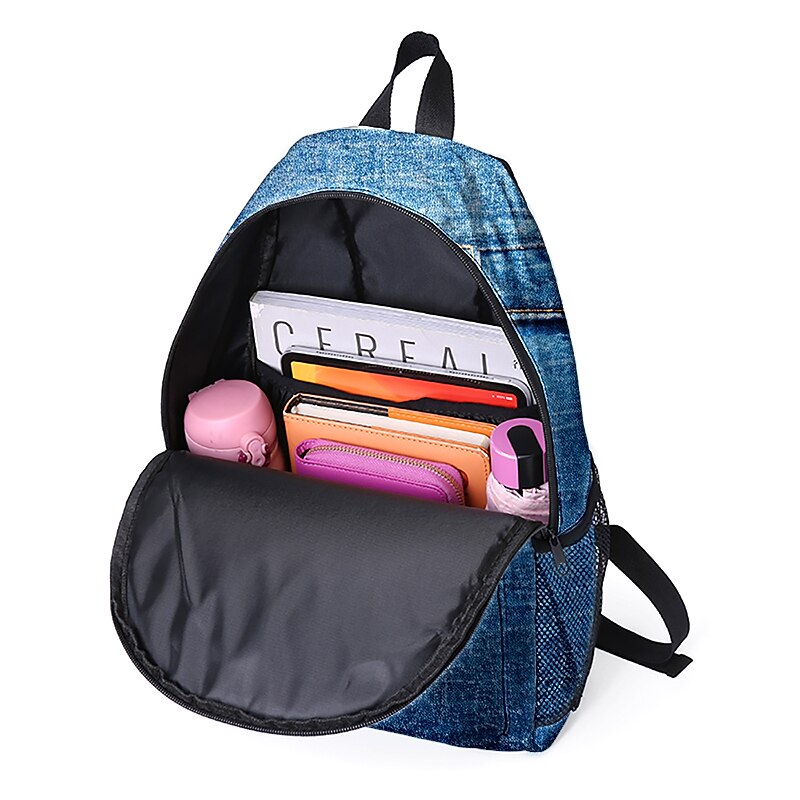3D Cat Print Denim Backpack for Kids – Cute Animal School Bag with Large Capacity and Fun Design for Boys and Girls 2025 - $29.99 –P4