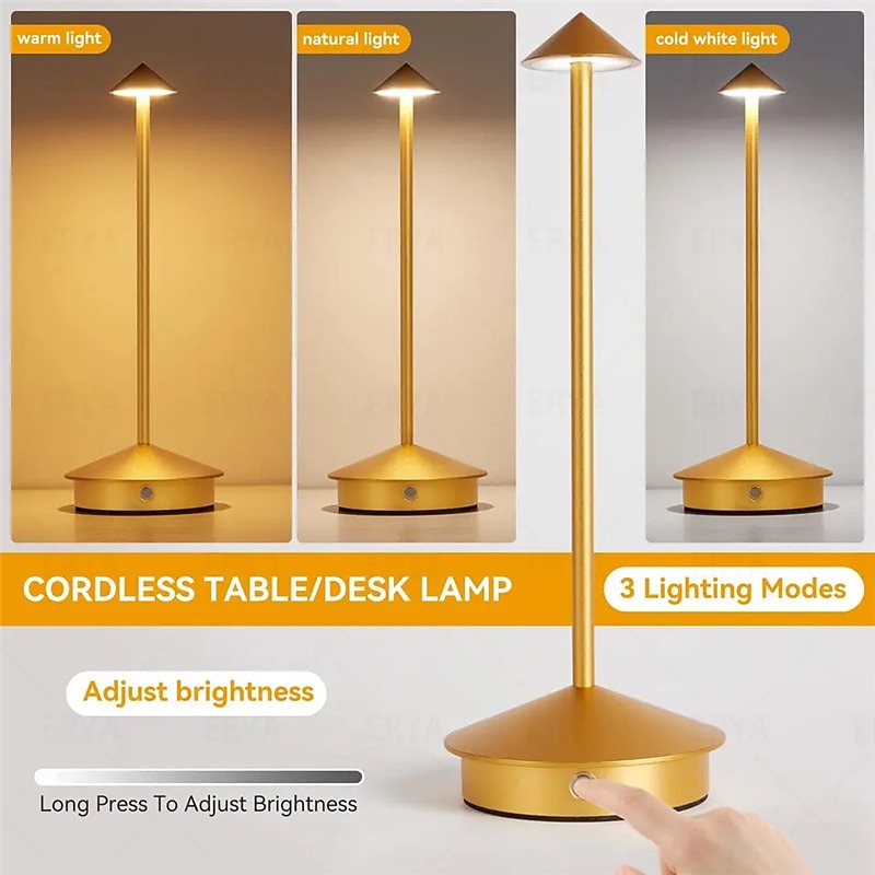 Light In The Box Modern Rechargeable Table Lamp Creative Dining Touch Led Night Lamp For Hotel Bar Coffee Decor Desk Lamp Dimmer Home Lighting 2025 - $55.99 –P16
