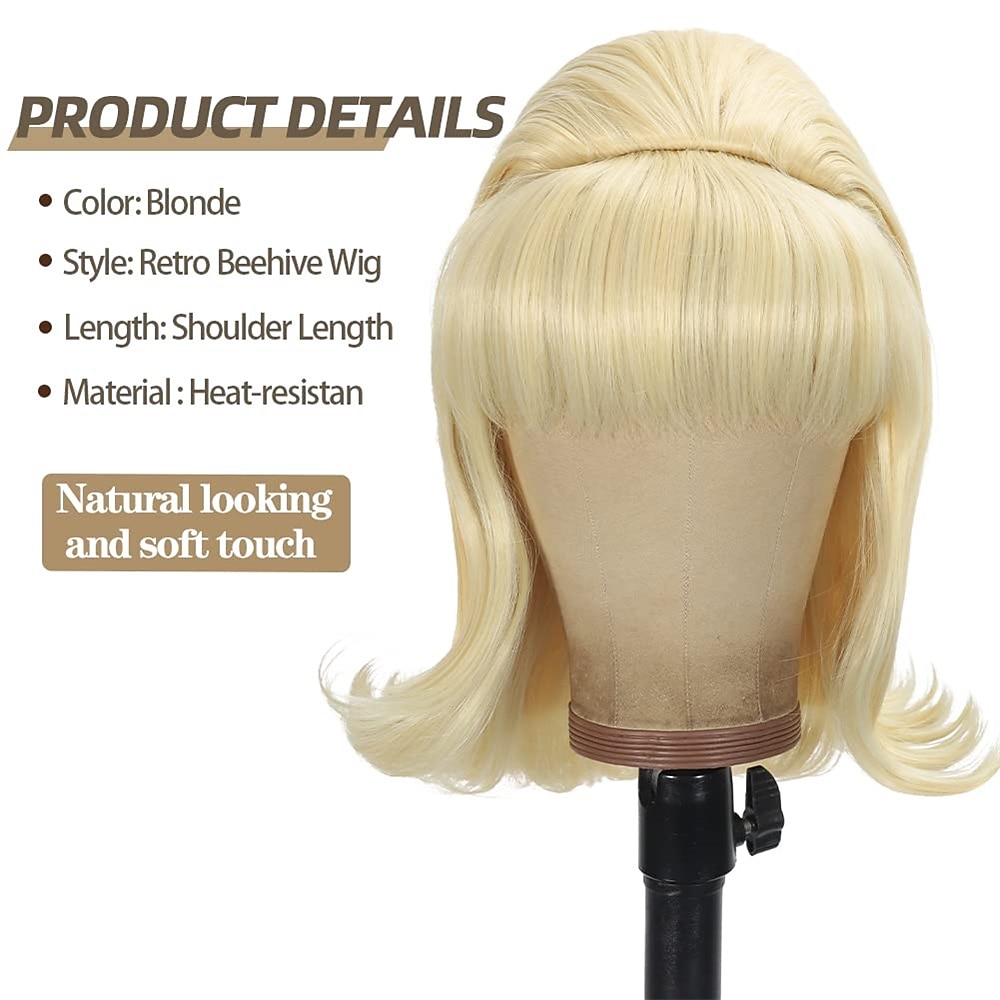 Bijenkorf Perkamenten Rood Vrouwen 60s 70s Perkamenten met Pony Krullend Synthetisch Vintage Drag Queen Perkamenten Cosplay Feest Perkamenten Halloween Perkamenten 2026 - $16.99 –P7