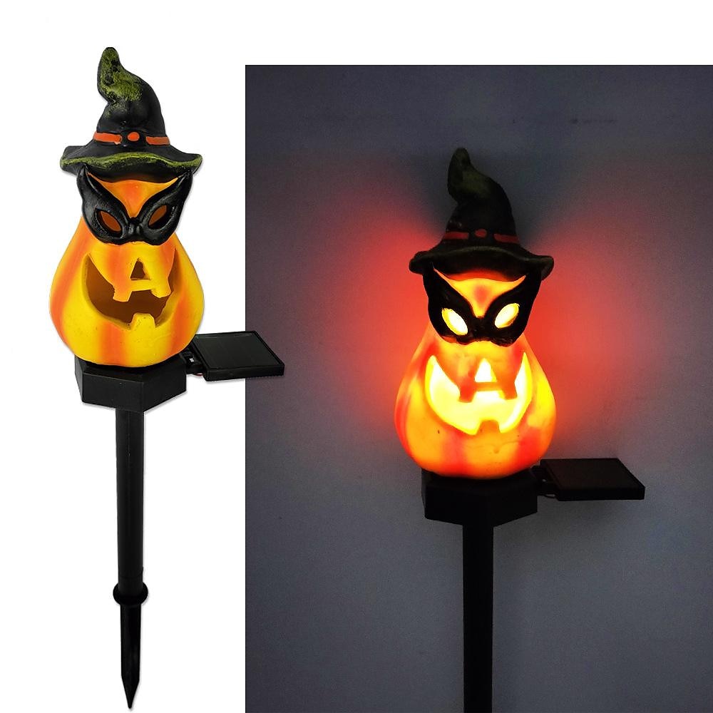 halloween kültéri napelemes pumplin lámpák jack o lámpás modern udvarhoz műgyanta padlóbetét táj dekoráció hamis sütőtök fények 2025 - $15.99 –P12