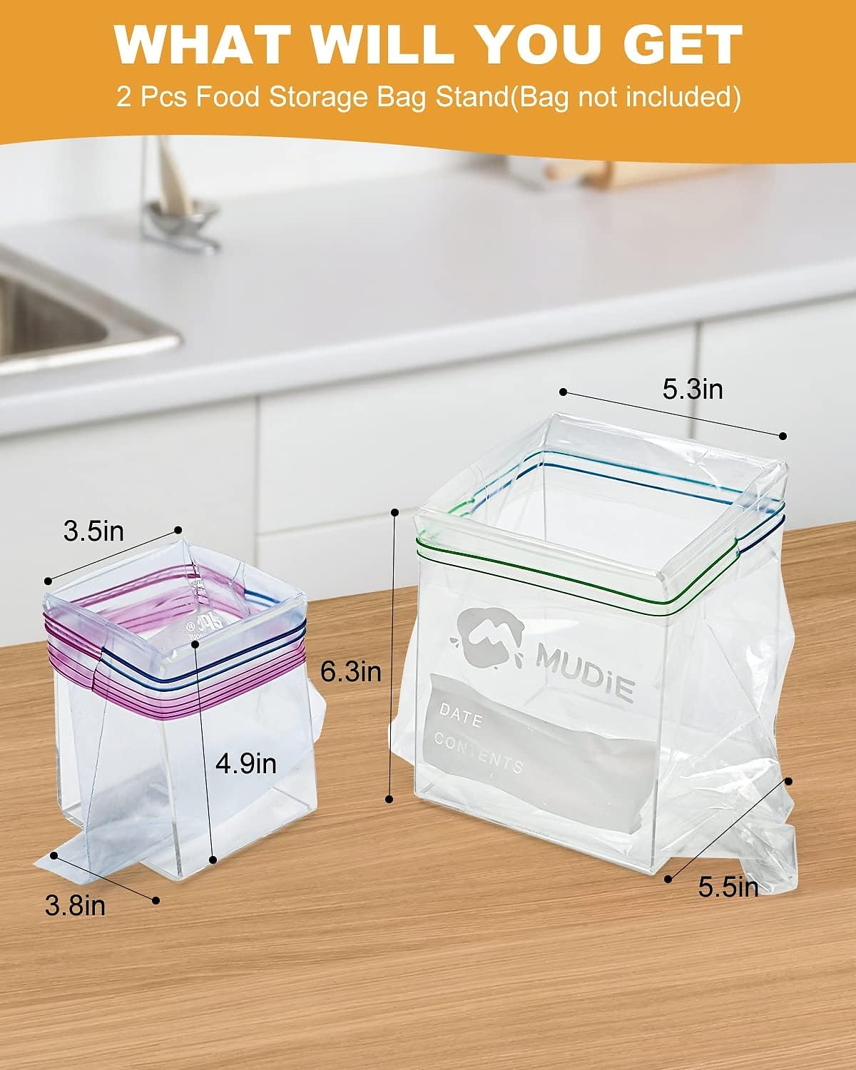 Freezer Bag Holder Food Storage Bag Stand Baggy Rack Holder for