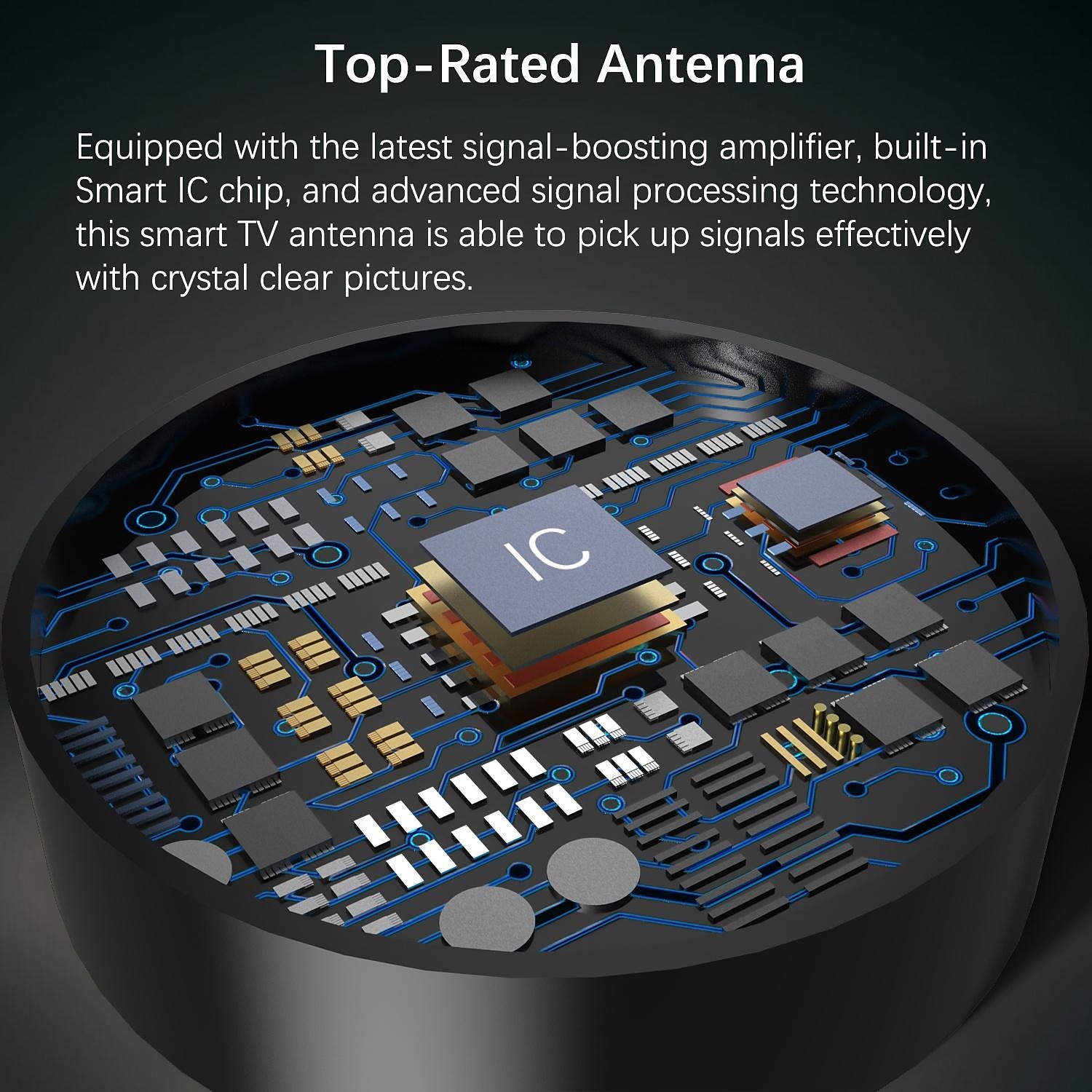 телевизионная антенна цифровая HDTV с усилителем дальность действия 3600 миль в помещении на открытом воздухе с магнитным основанием 2026 - $23.99 –P2