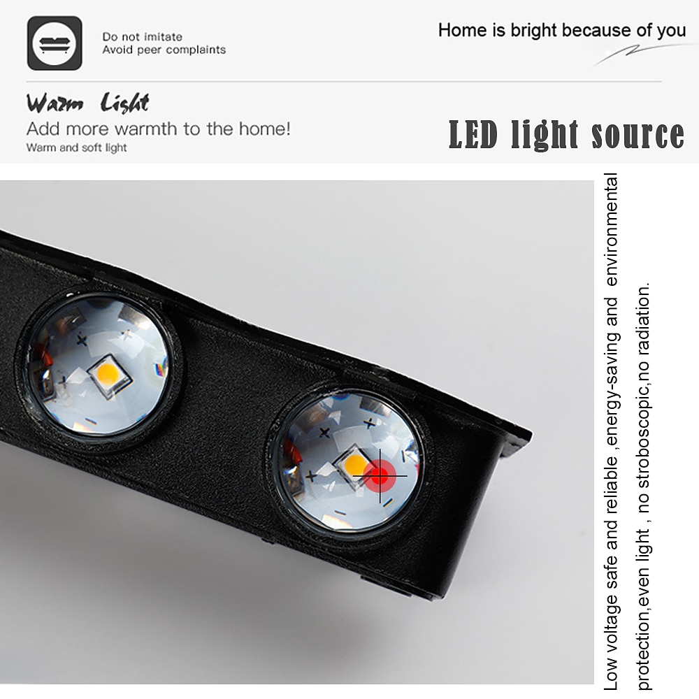 Led buiten wandlamp 2w 4w 6w 8w up/down verlichting indoor dubbele kop gebogen waterdichte ip65 wandlamp moderne slaapkamer lamp ac85-265v 2025 - $16.49 –P5